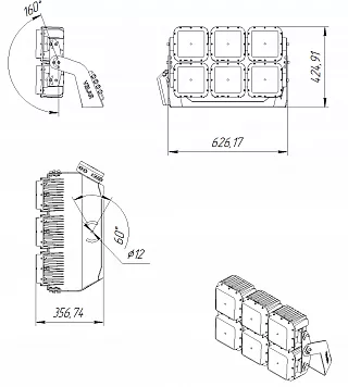Прожектор VL-ARENA 150-06-AS-5K7 >90 RA